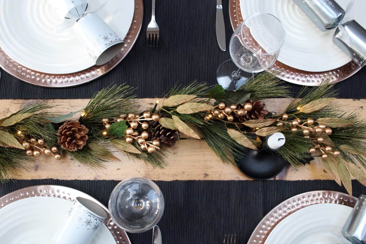 A Christmas Table Setting with an Industrial Vibe