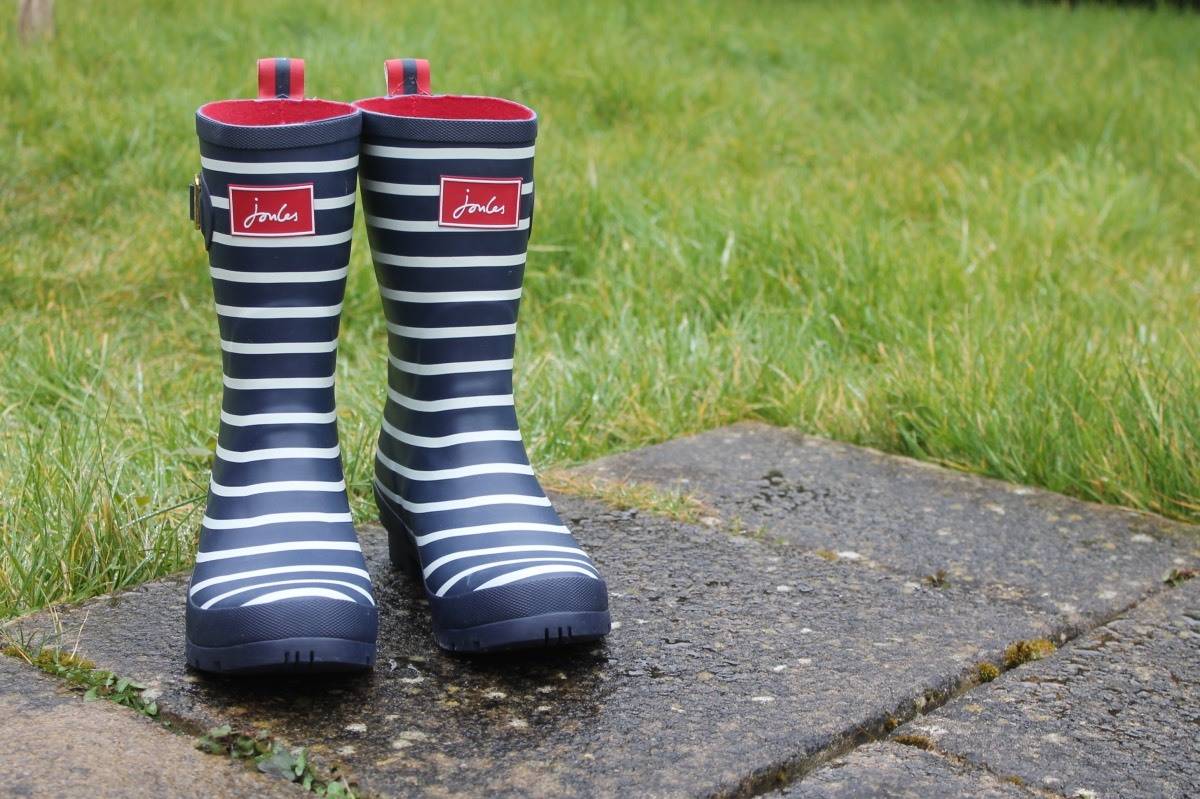 Joules striped cheap wellies