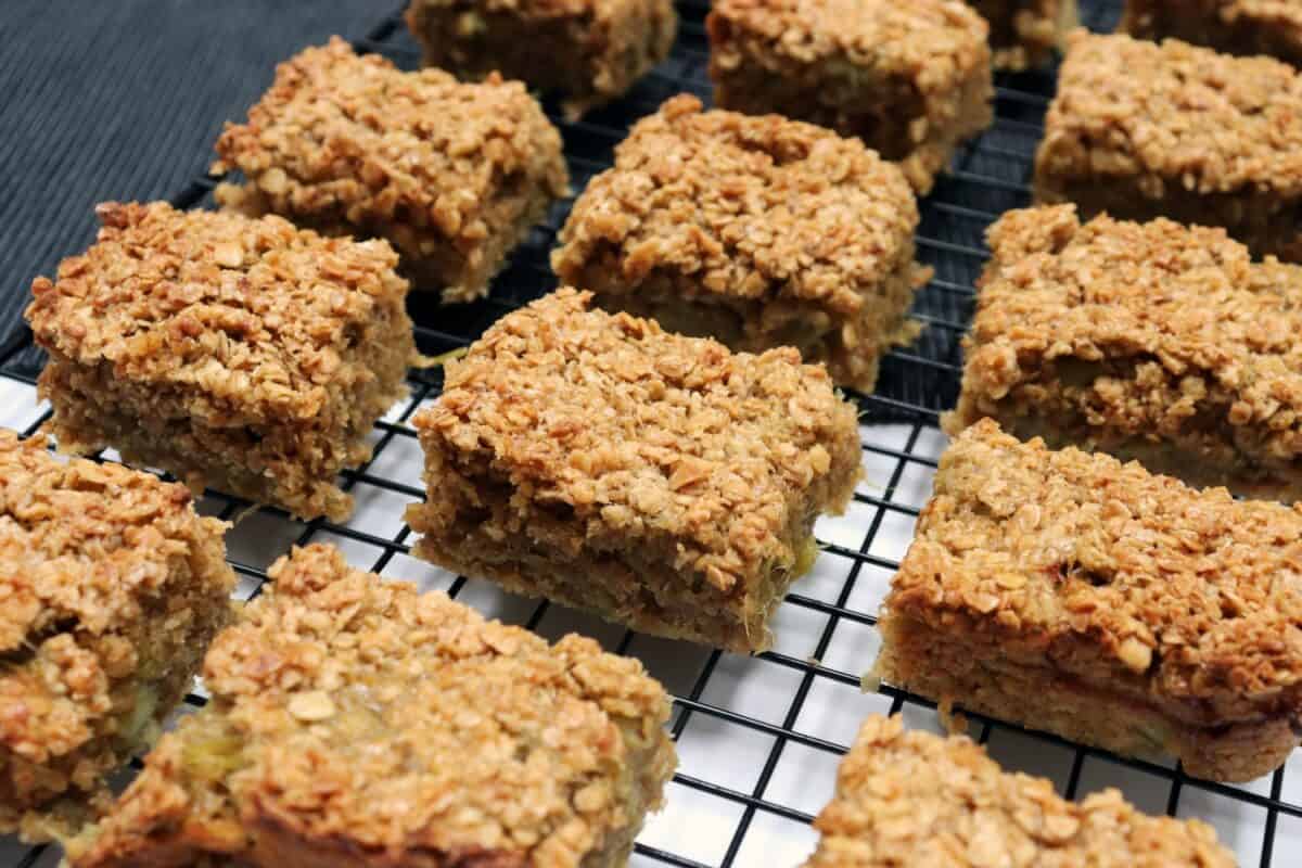 Our Super Easy Rhubarb Flapjack Recipe - What The Redhead Said