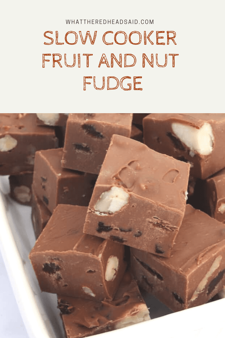 Slow Cooker Fruit and Nut Fudge